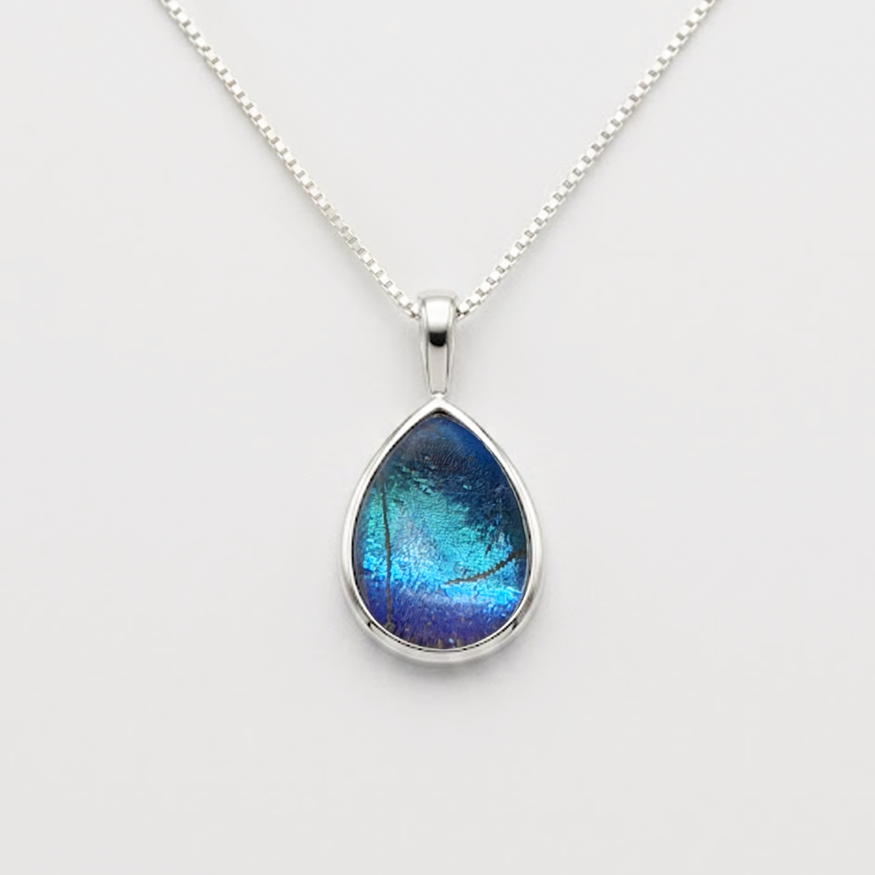 Morpho Zephyritis Teardrop Cabochon Charm