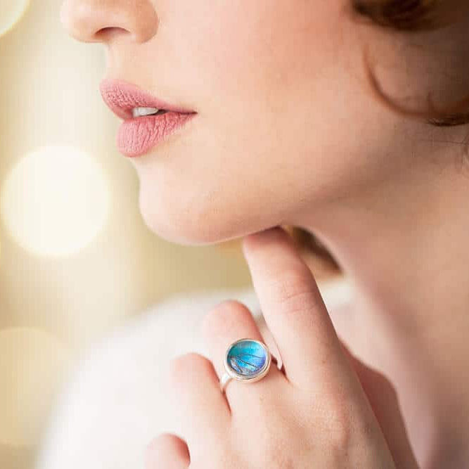 Morpho Zephyritis Cabochon Ring