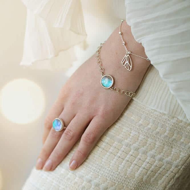 Morpho Zephyritis Cabochon Ring