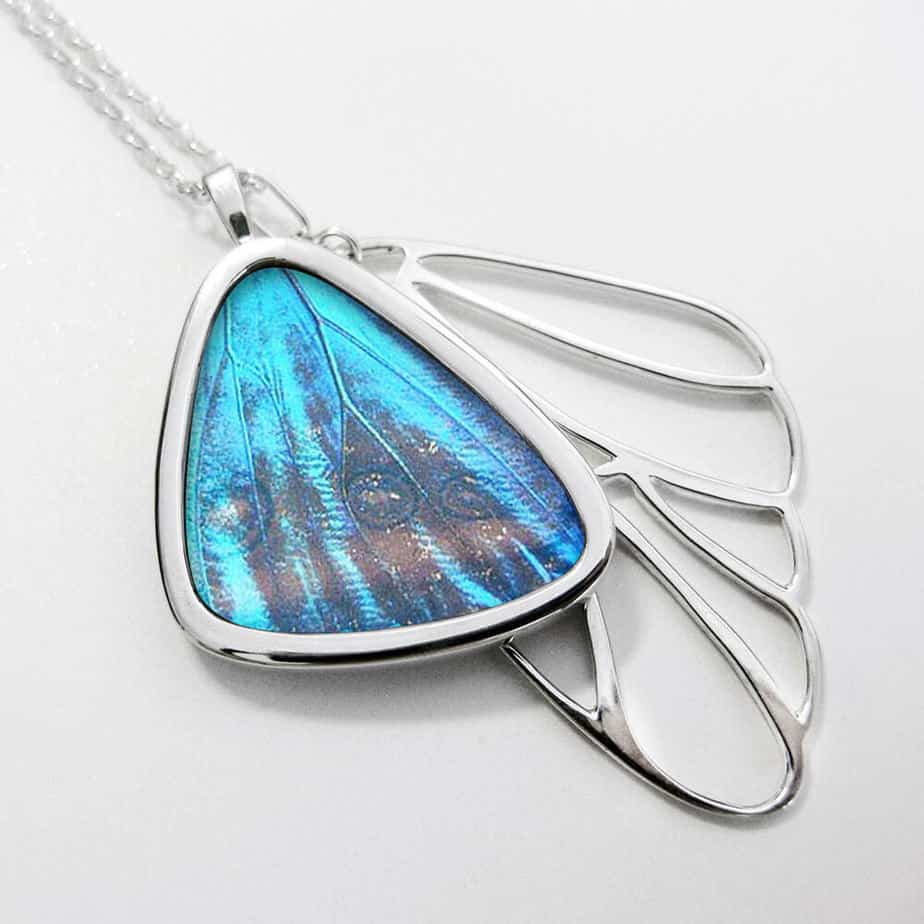 Morpho Signature real butterfly wing pendants