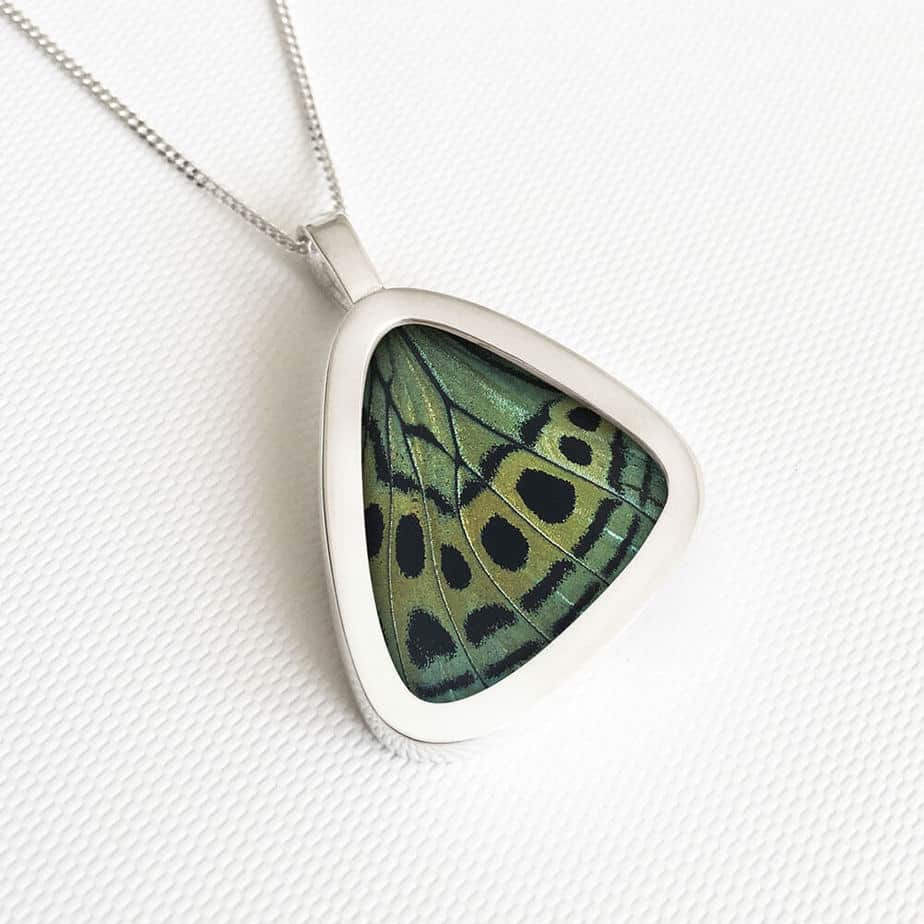 Callithea Signature real butterfly wing pendants