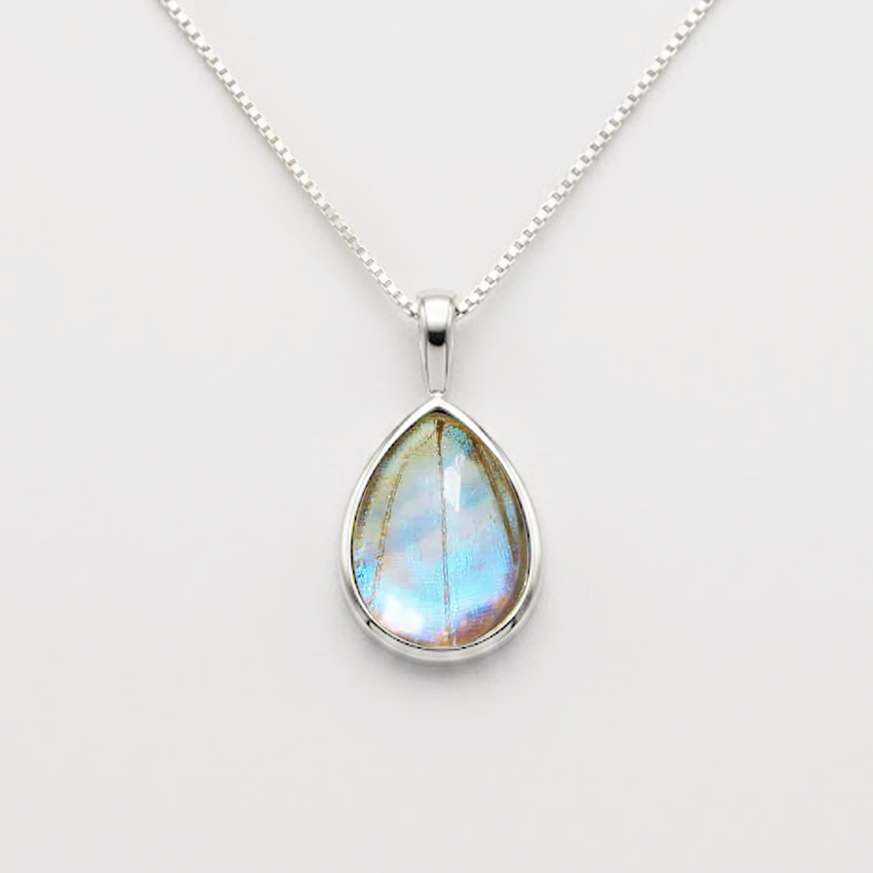 Morpho Sulkowskij Teardrop Cabochon Charm