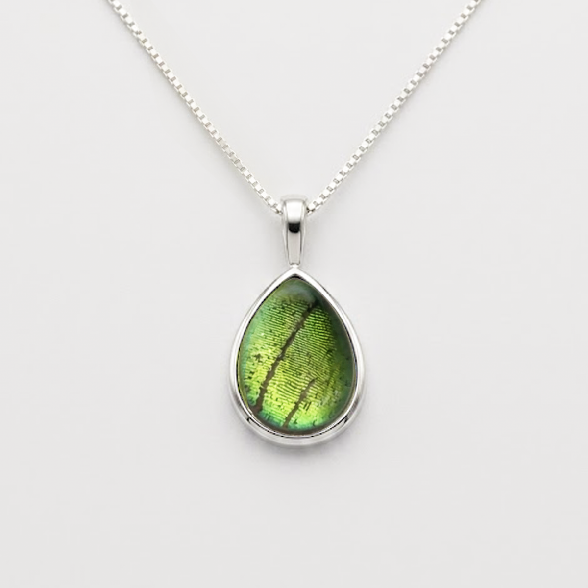 Urania Chrysiridia Rhipheus Teardrop Cabochon Charm