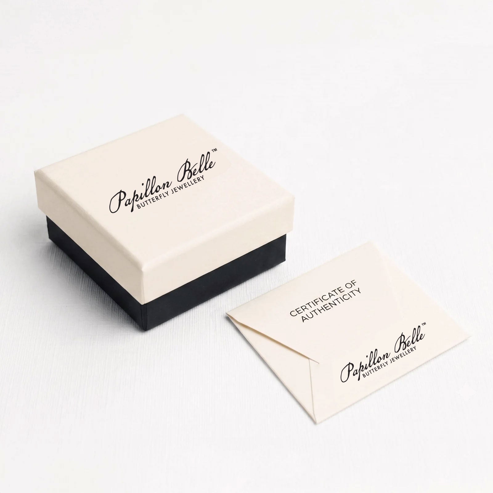Papillon Belle gift box and certificate of authenticity