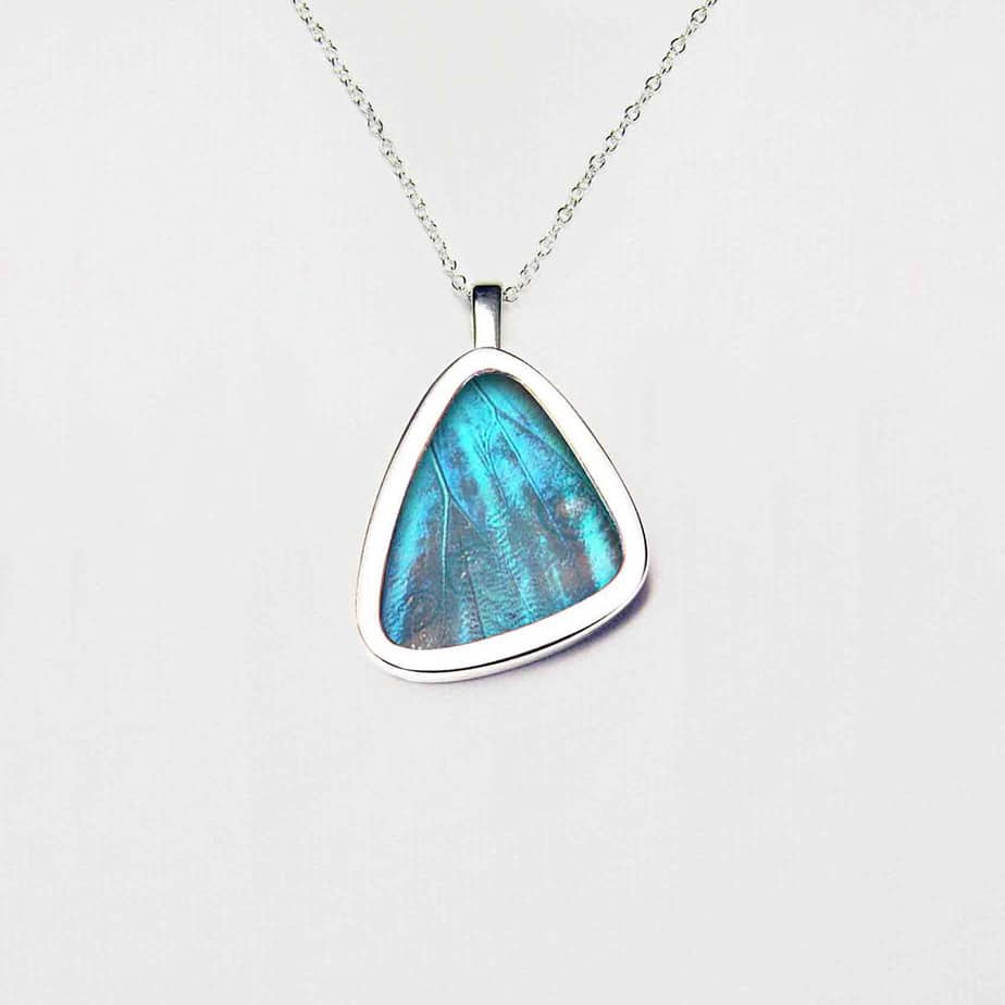 Morpho aurora Signature real butterfly wing pendants