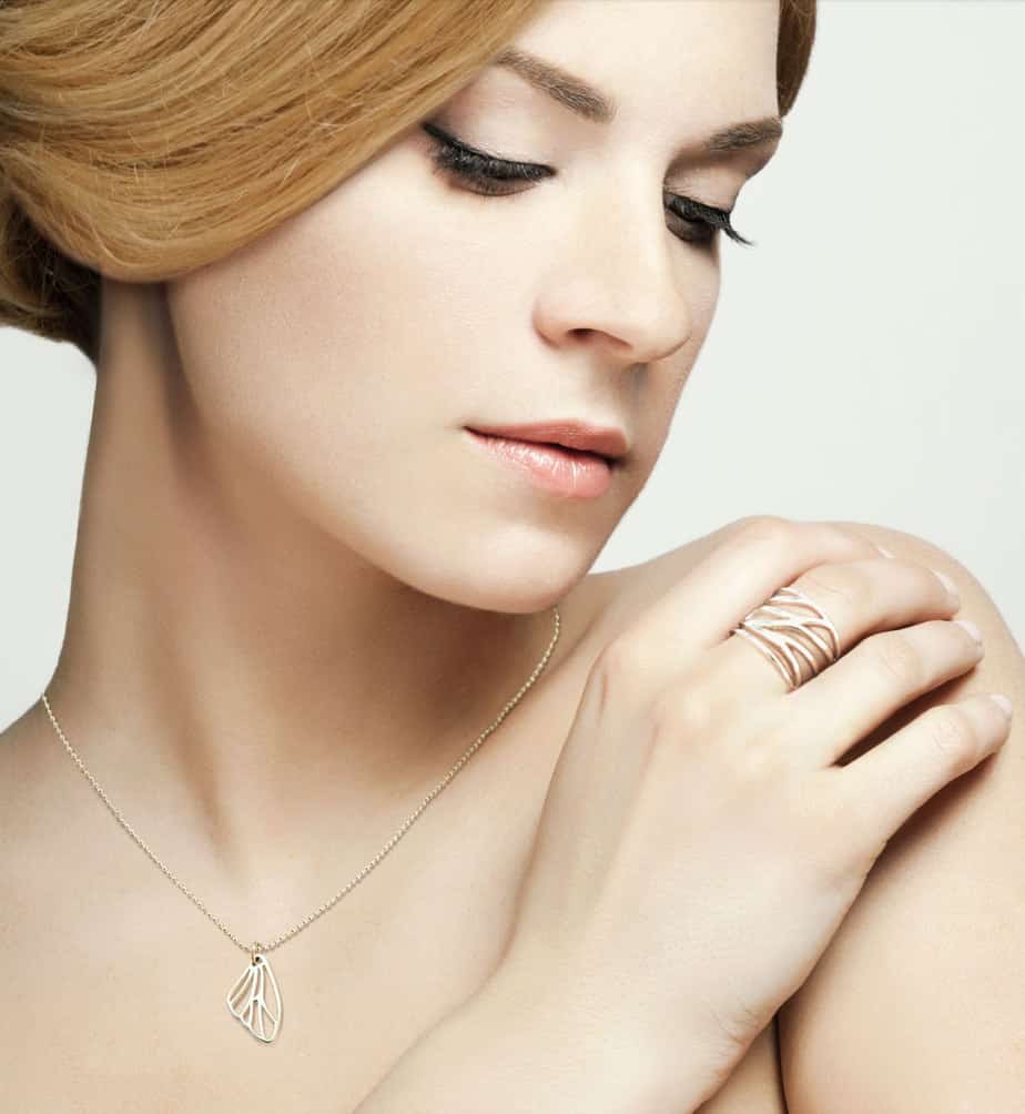 Sterling Silver Skeleton Wing Charm
